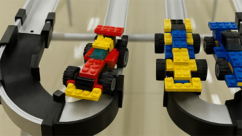 building block car racing