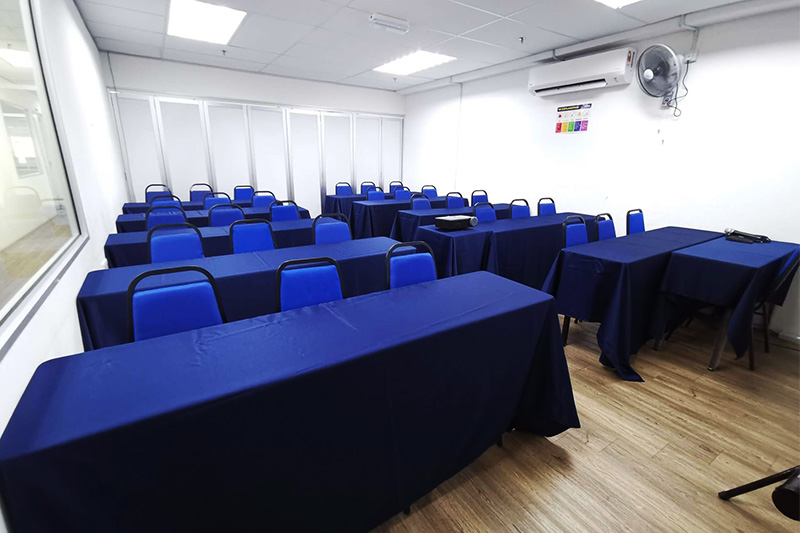 penang training room rental blue theme