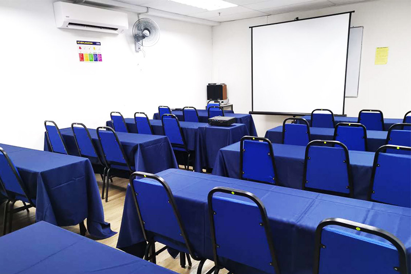 penang training room rental blue theme