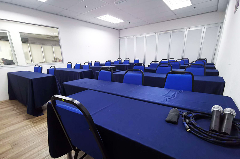 penang training room rental blue theme