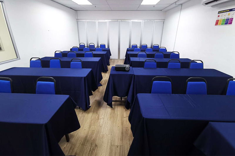 penang training room rental blue theme